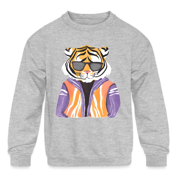 Cool Cat Kids Crewneck Sweatshirt - heather gray