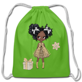 Christmas Gifts and Snowflakes Cotton Drawstring Bag - clover