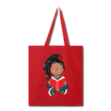 Books and Beads Tote Bag - red