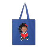 Books and Beads Tote Bag - royal blue