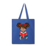 Ponytails and Books Tote Bag - royal blue