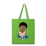 Smiles and Books Boy Tote Bag - lime green