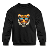 Cool Tiger | Kids' Crewneck Sweatshirt - black