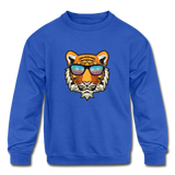 Cool Tiger | Kids' Crewneck Sweatshirt - royal blue