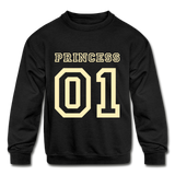 Princess Number One | Kids' Crewneck Sweatshirt - black