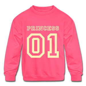 Princess Number One | Kids' Crewneck Sweatshirt - neon pink