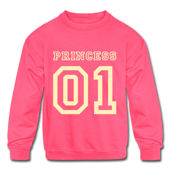 Princess Number One | Kids' Crewneck Sweatshirt - neon pink