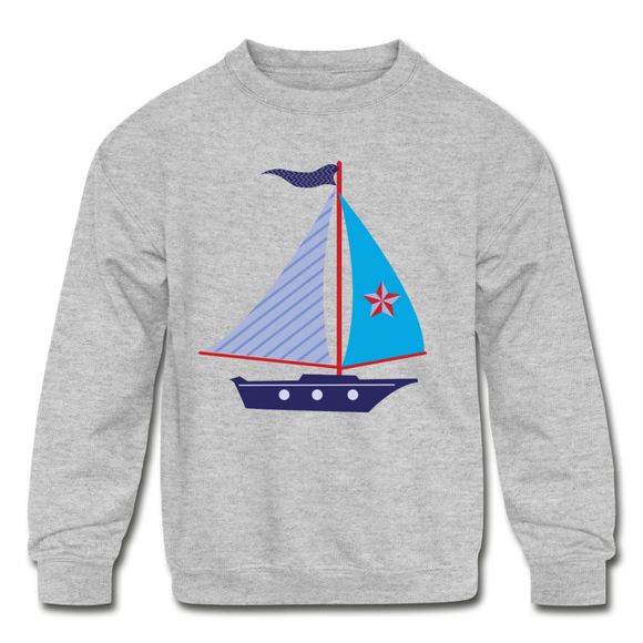 Sailboat | Kids' Crewneck Sweatshirt - heather gray