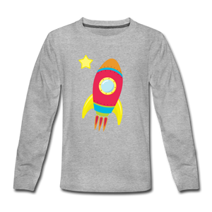 Red Rocket | Kids' Premium Long Sleeve T-Shirt - heather gray