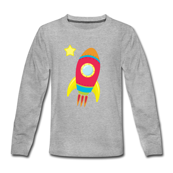 Red Rocket | Kids' Premium Long Sleeve T-Shirt - heather gray