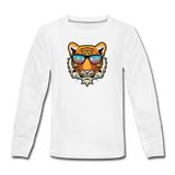 Cool Tiger | Kids' Premium Long Sleeve T-Shirt - white