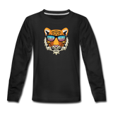 Cool Tiger | Kids' Premium Long Sleeve T-Shirt - black