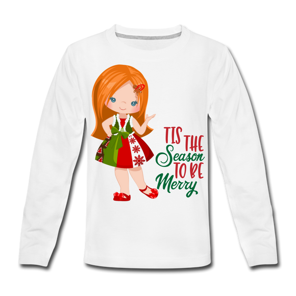 Little Miranda 'Tis the Season | Kids' Premium Long Sleeve T-Shirt - white