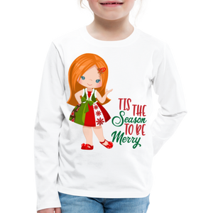 Little Miranda 'Tis the Season | Kids' Premium Long Sleeve T-Shirt - white