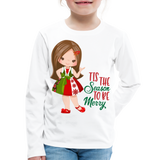 Little Chrissie 'Tis the Season | Kids' Premium Long Sleeve T-Shirt - white