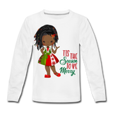 Little Mya 'Tis The Season | Kids' Premium Long Sleeve T-Shirt - white