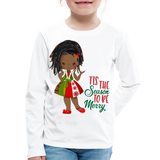 Little Mya 'Tis The Season | Kids' Premium Long Sleeve T-Shirt - white