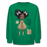 Merry and Bright Christmas Kids' Long Sleeve T-Shirt - kelly green