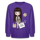 Merry Christmas Shopping Bag Kids' Long Sleeve T-Shirt - dark purple