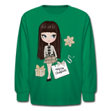 Merry Christmas Shopping Bag Kids' Long Sleeve T-Shirt - kelly green