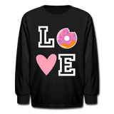 Love Donuts Girls Long Sleeve T-Shirt - black