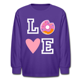 Love Donuts Girls Long Sleeve T-Shirt - dark purple