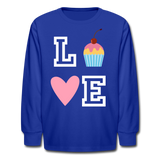 Love Cupcakes Girls Long Sleeve T-Shirt - royal blue