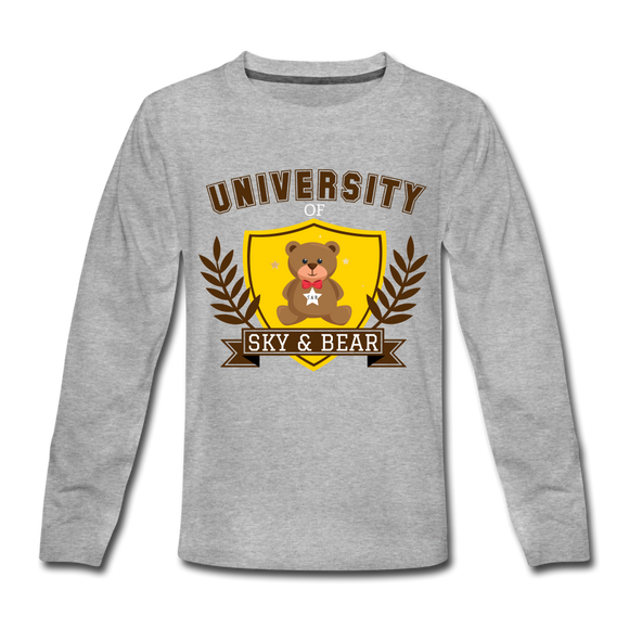 Sky and Bear University Kids' Premium Long Sleeve T-Shirt Grey - heather gray